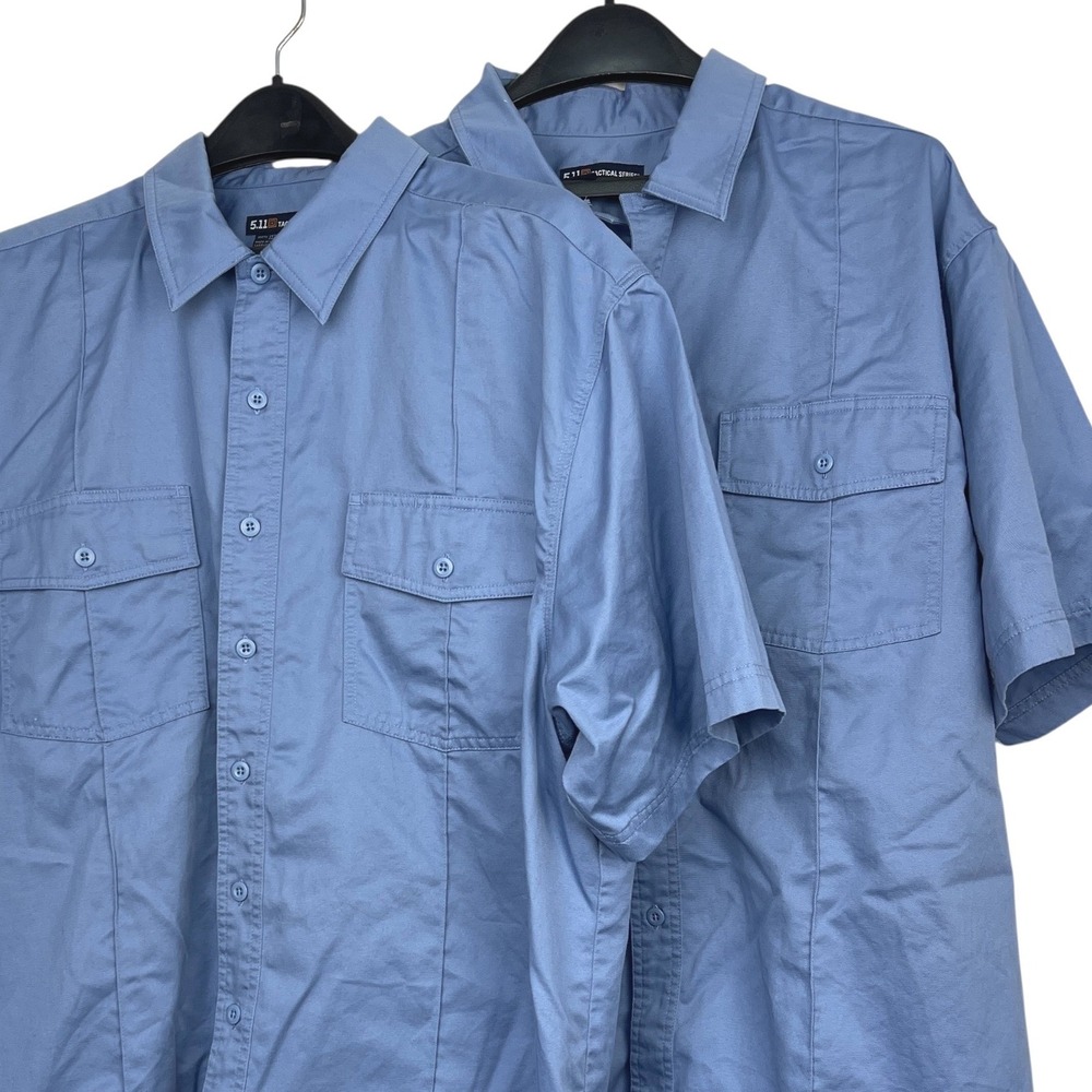 (LOT OF 2) 5.11 Tactical A Class Short Sleeve Station Shirt‎ Mens XL Shirt Blue